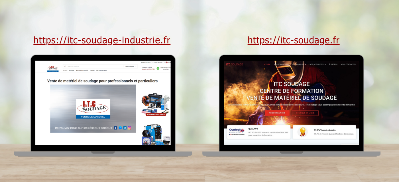 Our two websites : ITC Soudage and ITC Soudage Industrie